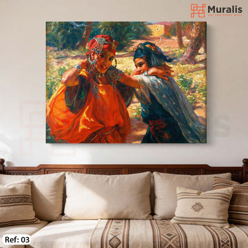 Petites filles jouant et dansant - Etienne Nacereddine Dinet - Réf 03