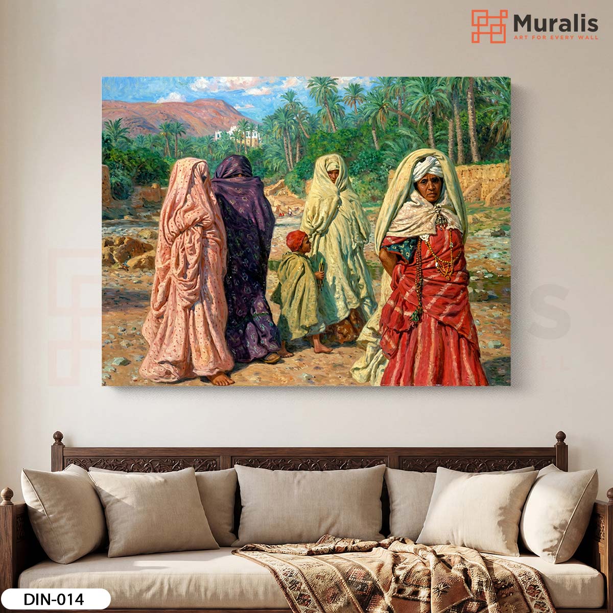 Femmes de Bou Saâda dans la palmeraie - Étienne Dinet - Réf DIN-014 - Mockup 1