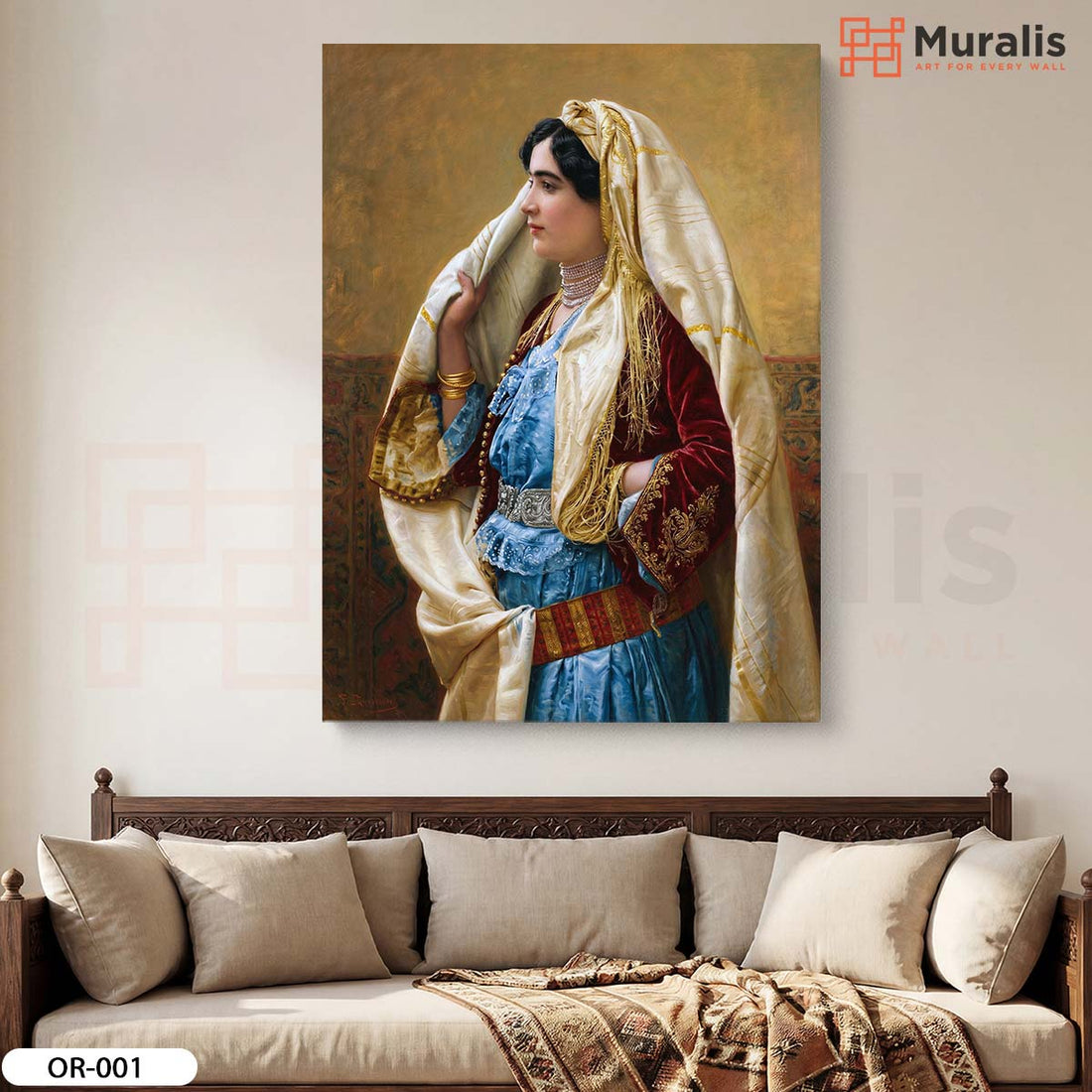 Portrait de jeune femme au voile - Réf OR-001 - Mockup 1